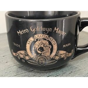 Metro Goldwyn Mayer MGM Studio Leo the Lion Black Gold Coffee Mug Soup Cup